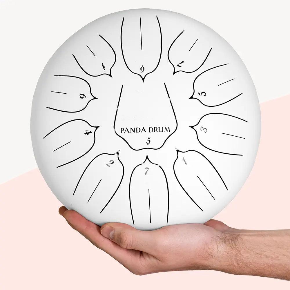 Panda Drum Plus — Tambor de Lengüetas de Acero Blanco 11 Pulgadas