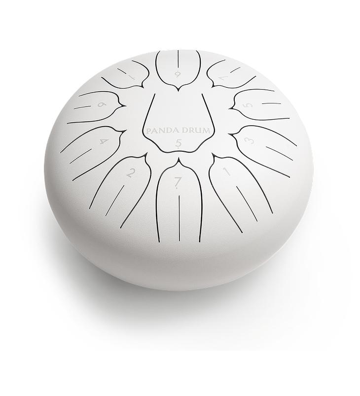 Panda Drum Plus — Tambor de Lengüetas de Acero Blanco 11 Pulgadas